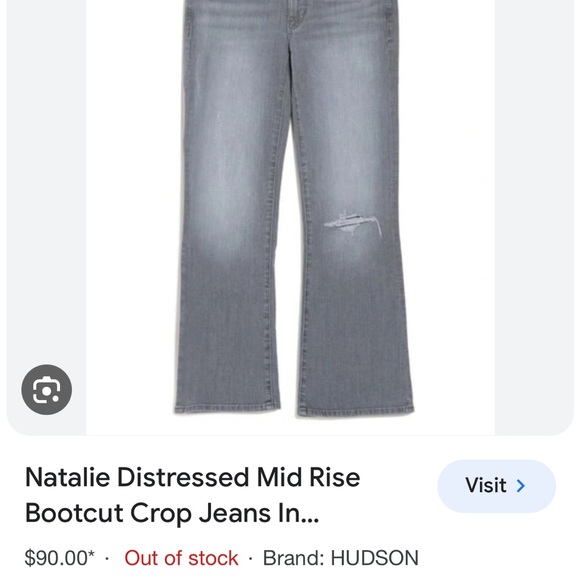 Hudson Natalie Graveyard Bootcut Crop Jean, NWT - Picture 3 of 8
